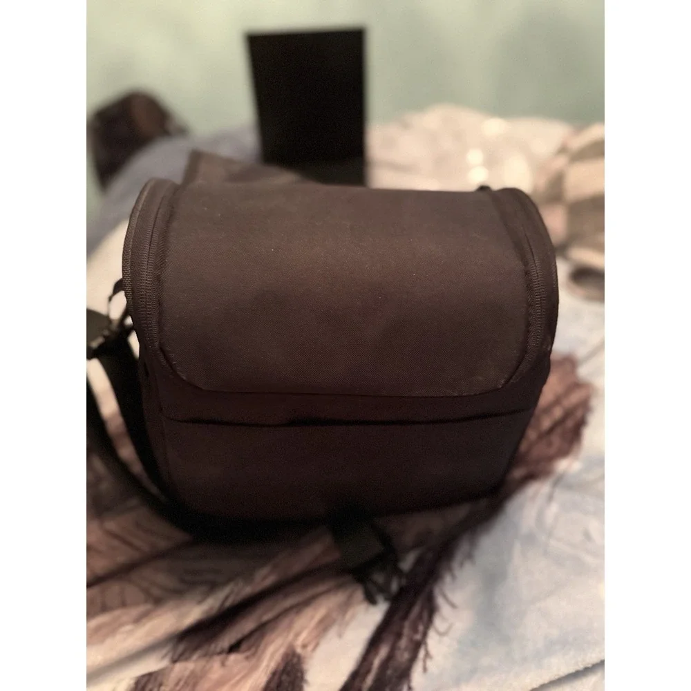 Small Black Camera Bag - All Works/No Tears - Multiple Pockets